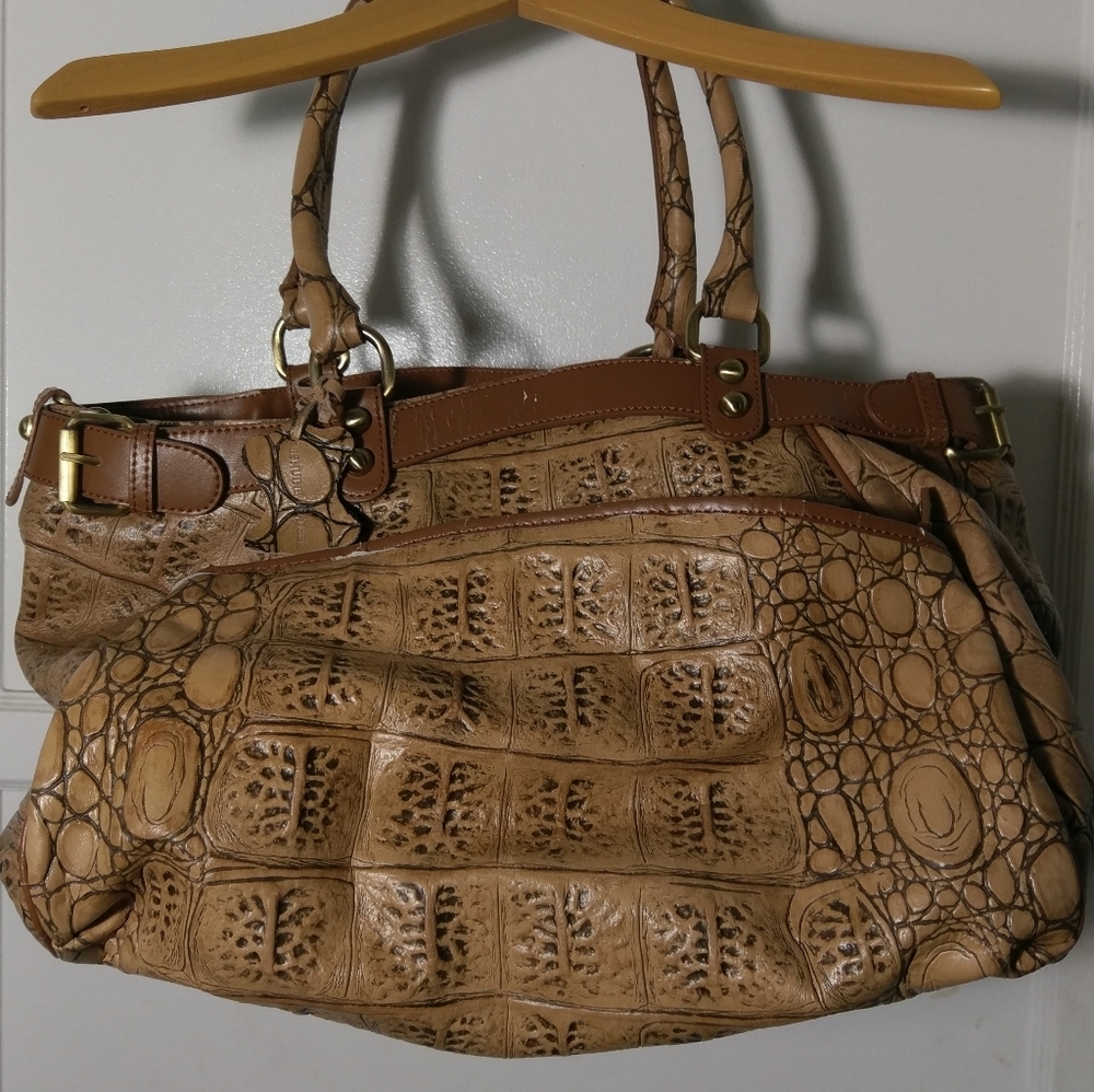 Charlie Lapson Croc Emboss Leather Tote